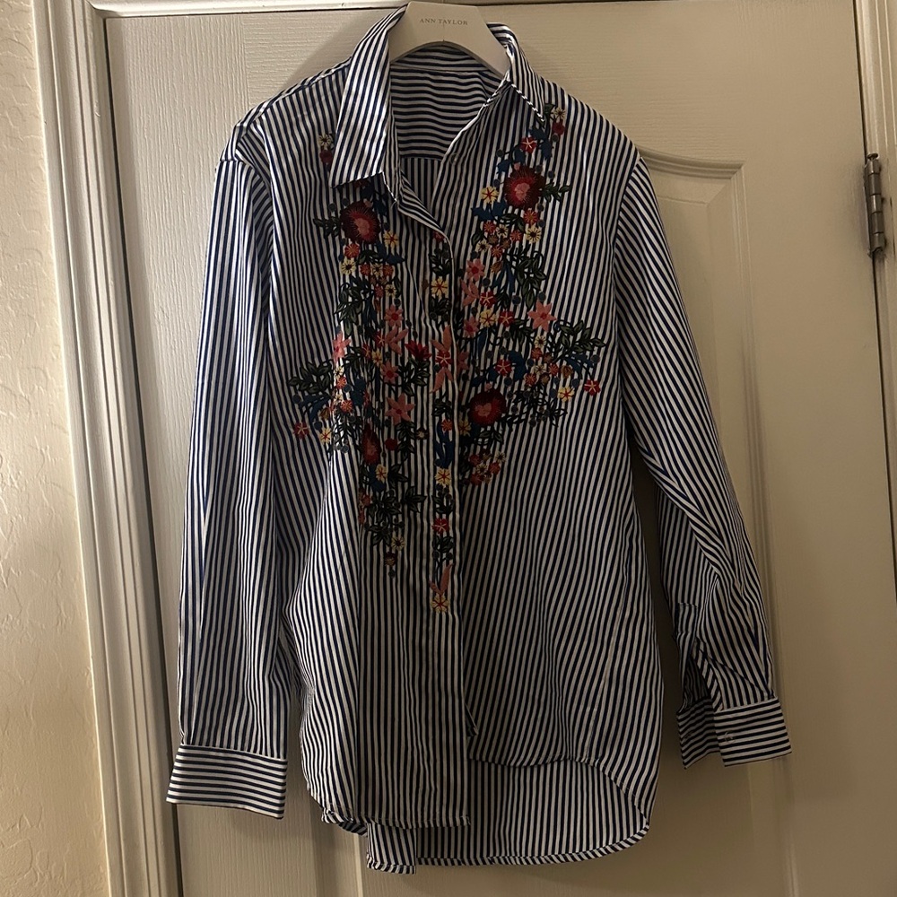 Striped Embroidered Women’s Shirt